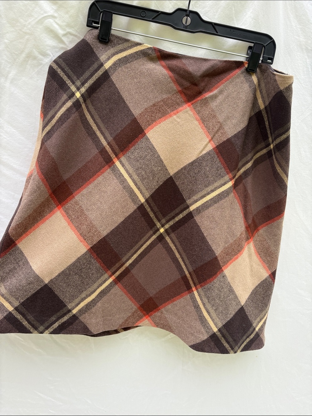 Talbots Brown Plaid Mini Skirt with Subtle Rust Accents - Picture 7 of 10